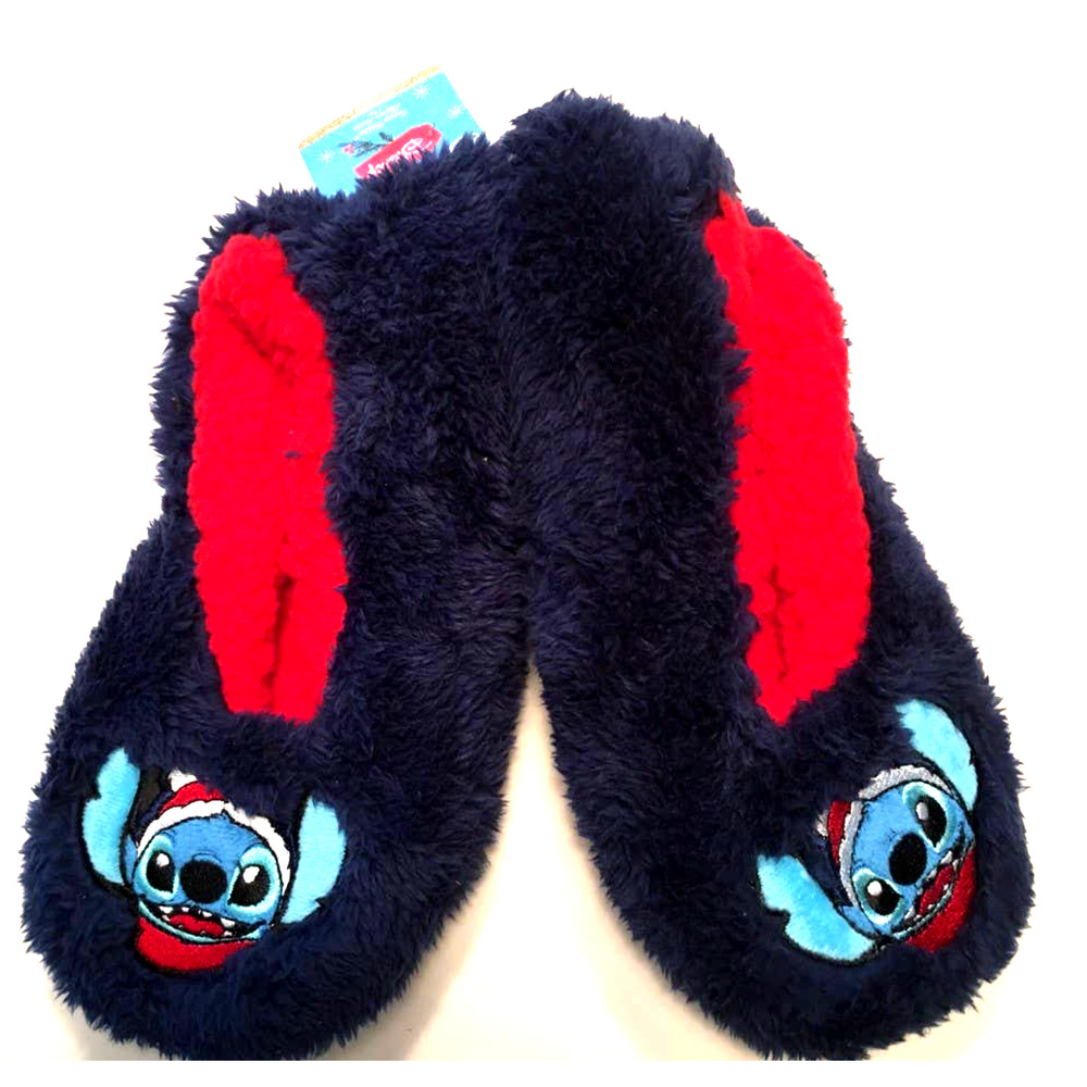 Stitch Disney Slippers New NWT Holiday Blue Red